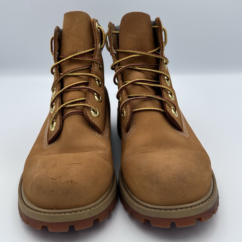 Timberland‎ 6-Inch Premium Boots Wheat Nubuck Waterproof Junior Size 6M - Used - Picture 2 of 10